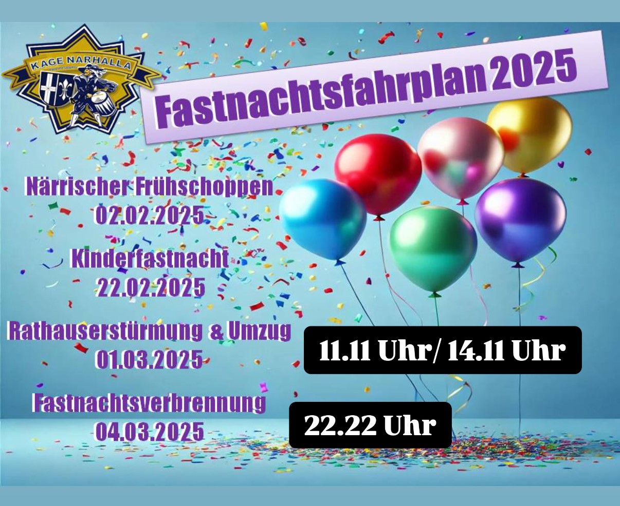 Fastnachtsfahrplan 2025